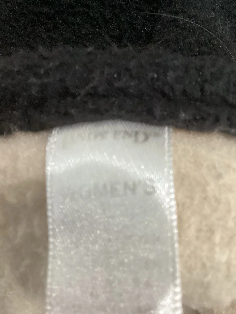 Lands' End Women's Black Fleece Gloves & Cream Tan Cuff Button Gloves
